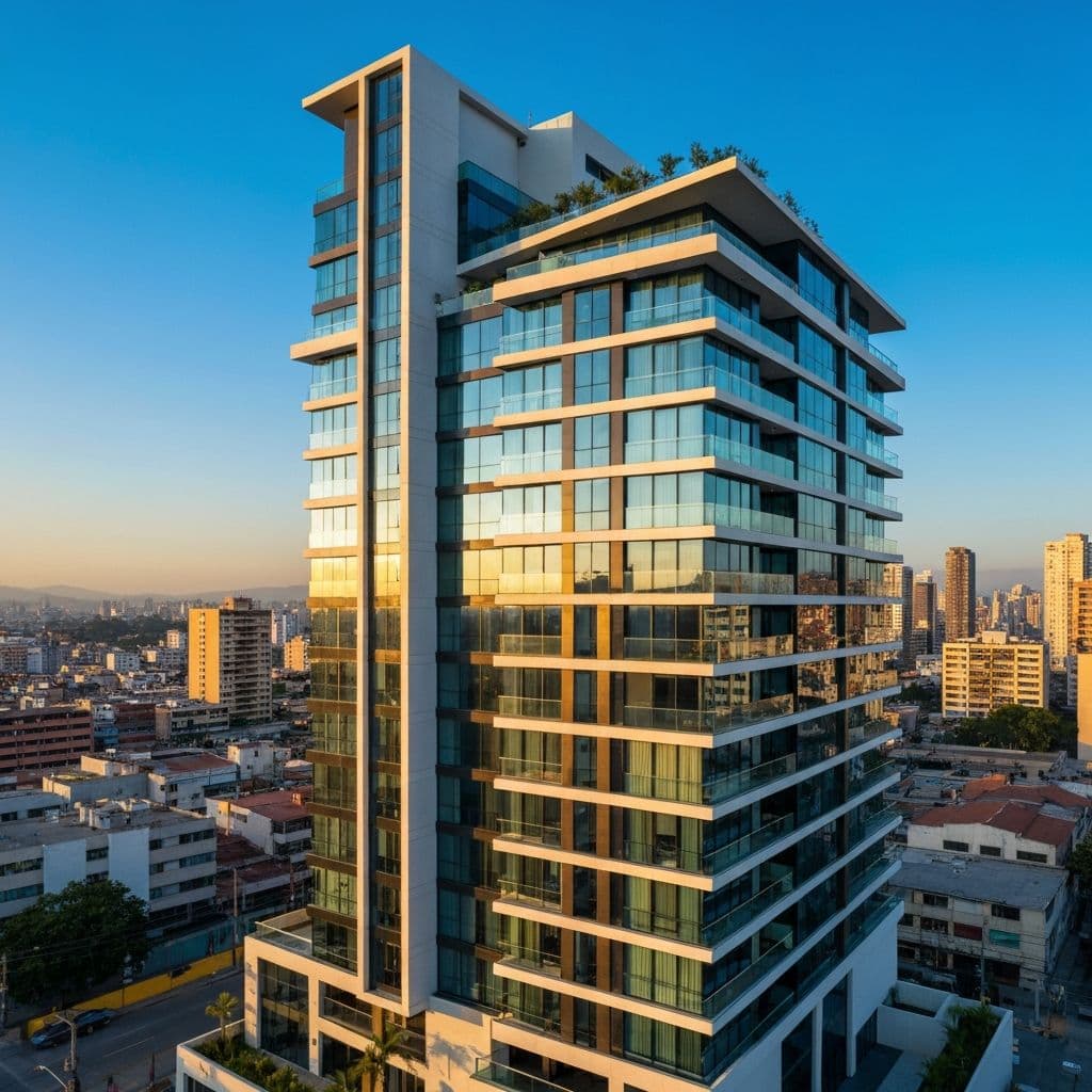 Edificio de apartamentos moderno representando inversiones inmobiliarias tokenizadas